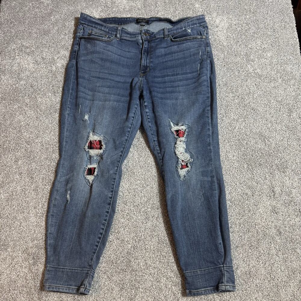 Judy Blue Jeans Womens Plus 22W Distressed Ripped Skinny Fit Grunge Streetwear